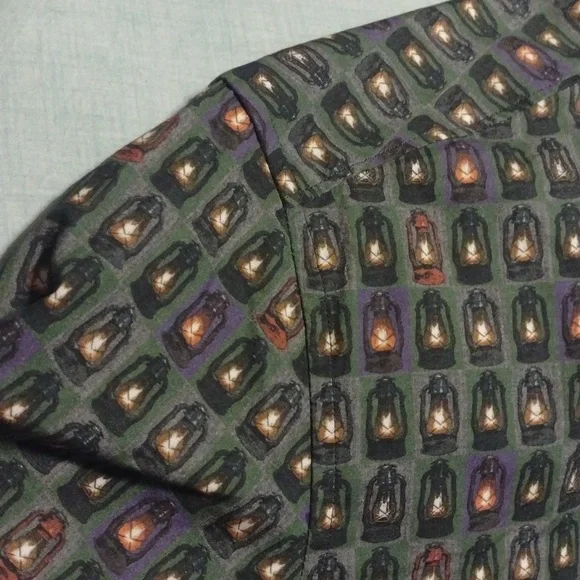 Robert Graham green lantern pattern button down long sleeve shirt size large - Picture 4 of 11